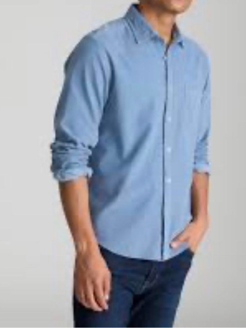 UNTUCKit Men's Sky Blue Heathered Casual Button-Down Shirt